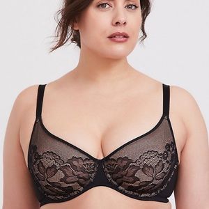 Torrid Curve | Black Lace Full Coverage Bra 38D